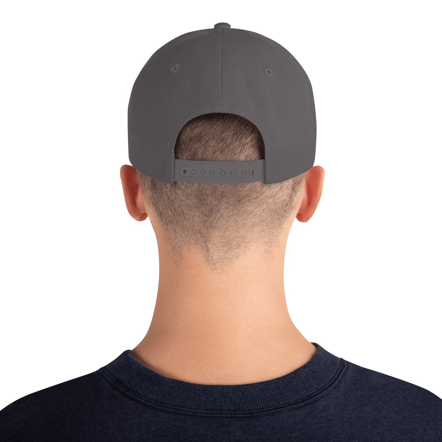 White Rose Text Snapback Hat