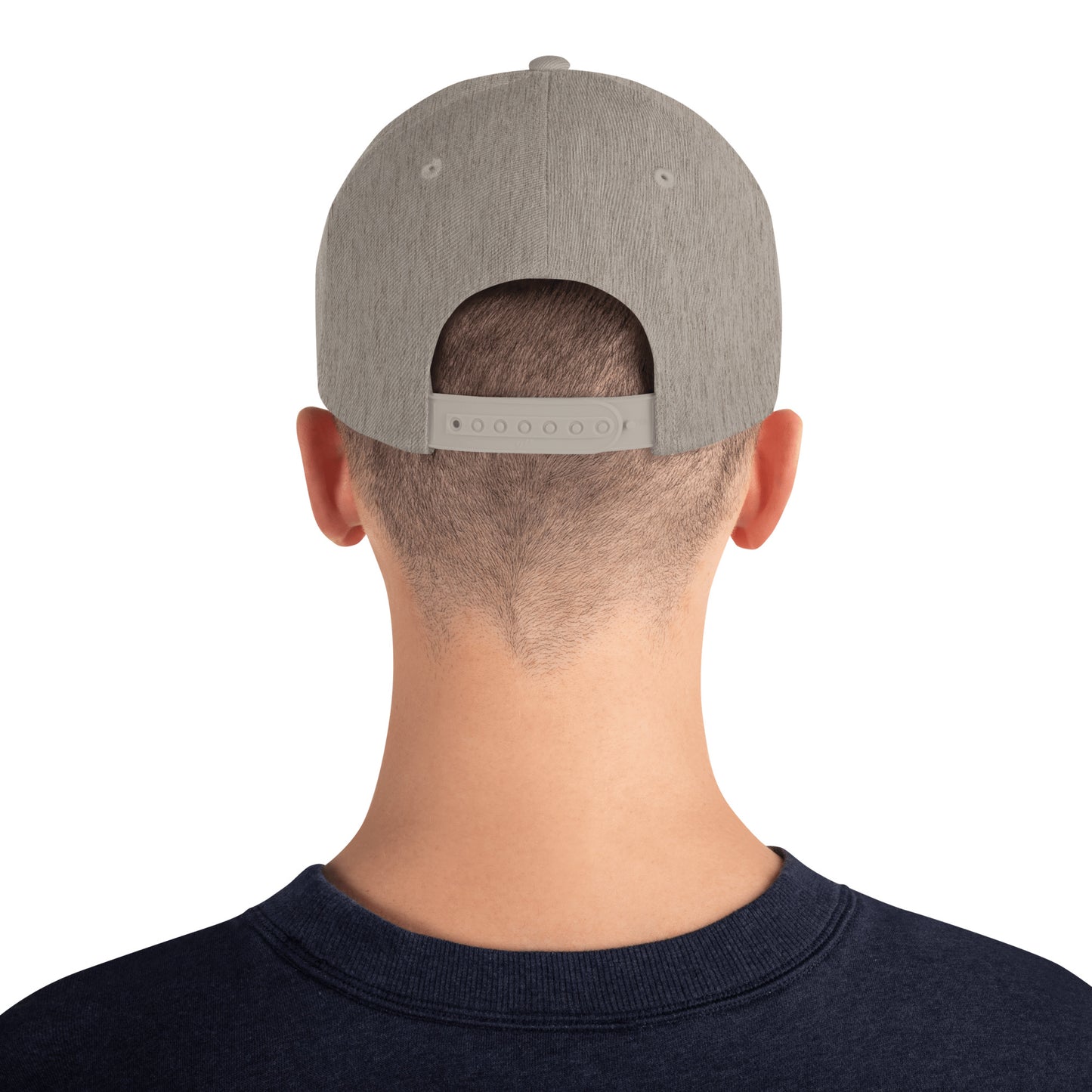 White Rose Text Snapback Hat