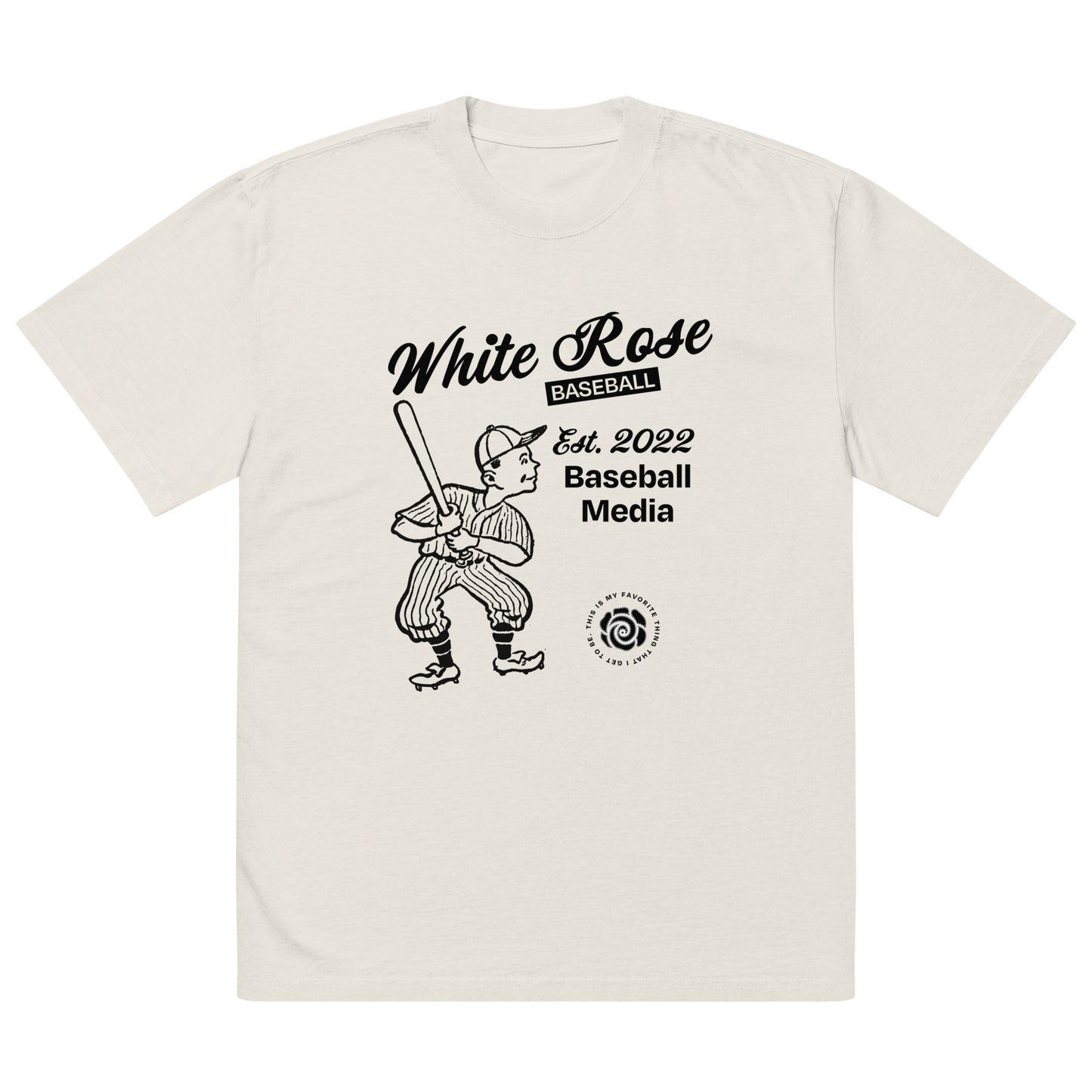 White Rose Vintage Oversized faded t-shirt