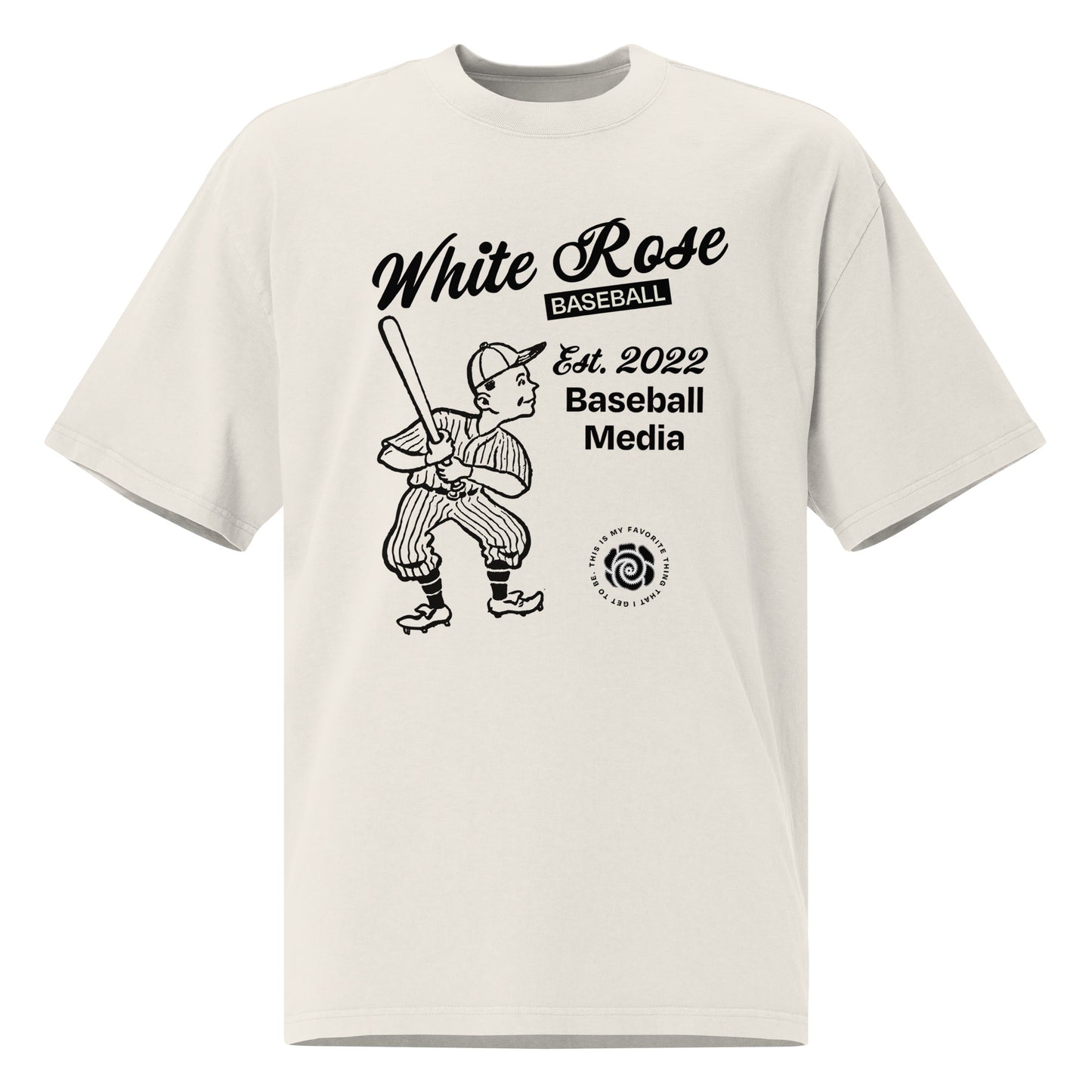 White Rose Vintage Oversized faded t-shirt